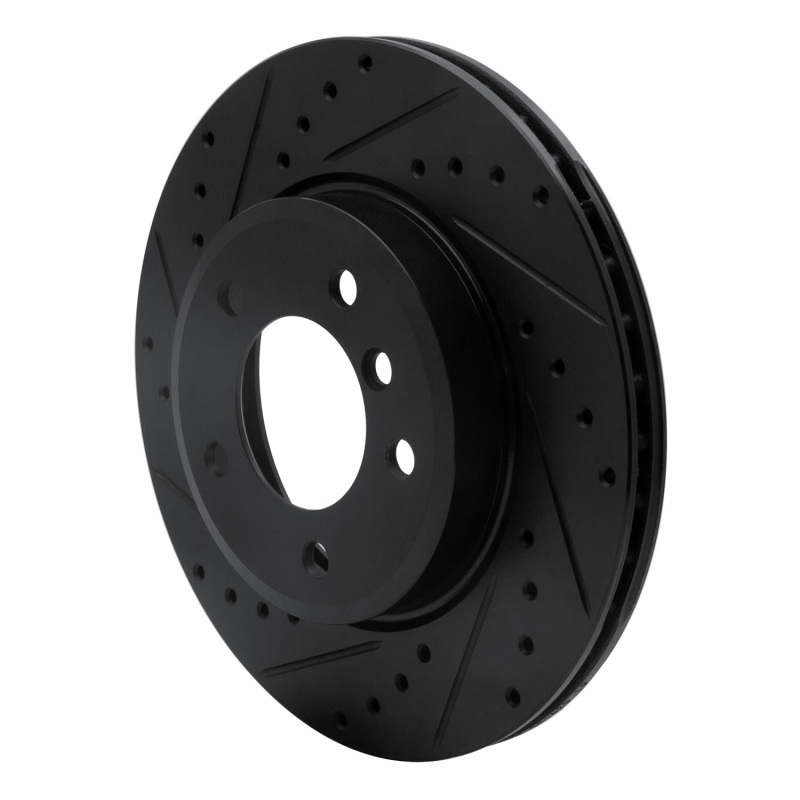 BMW 325XI Brake Rotor (1) - Front Left - R1 Concepts - Drilled & Slotted - Black - `99-`08